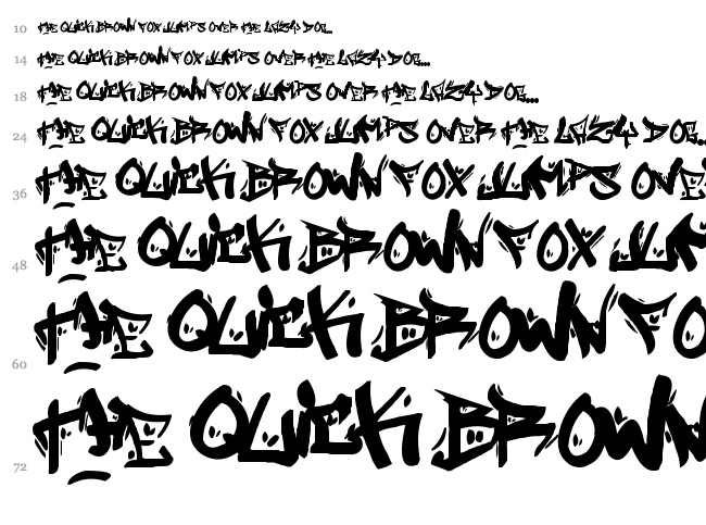 Street Writer font waterfall